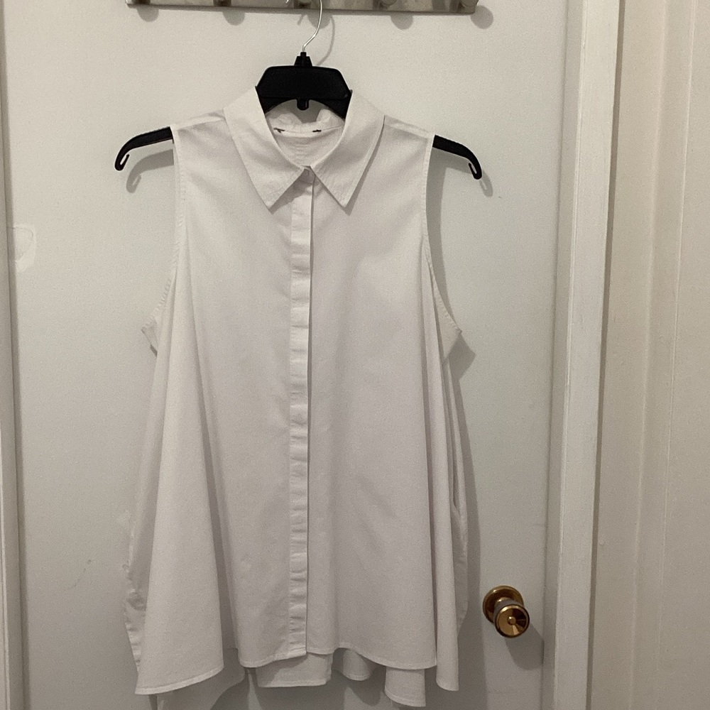 White Sleeveless Tunic Blouse